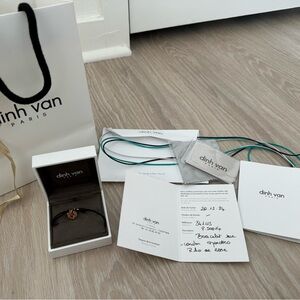 Dinh Van 18K Rose Gold Menottes Intertwined Handcuff Charm Adjustable Bracelet